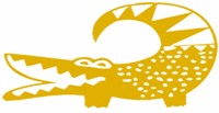 West African Andrinkra symbol Denkyem called "Denykem" (crocodile)